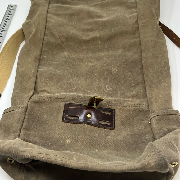 Archival Canvas Backpack Made in the USA Leather details - Picture 8 of 16